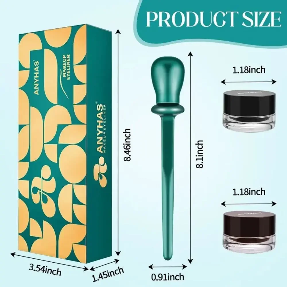 Viral ANYHAS Gel Eyeliner Kit - Black & Mocha Brown Cream Set w/ Silicone Wand